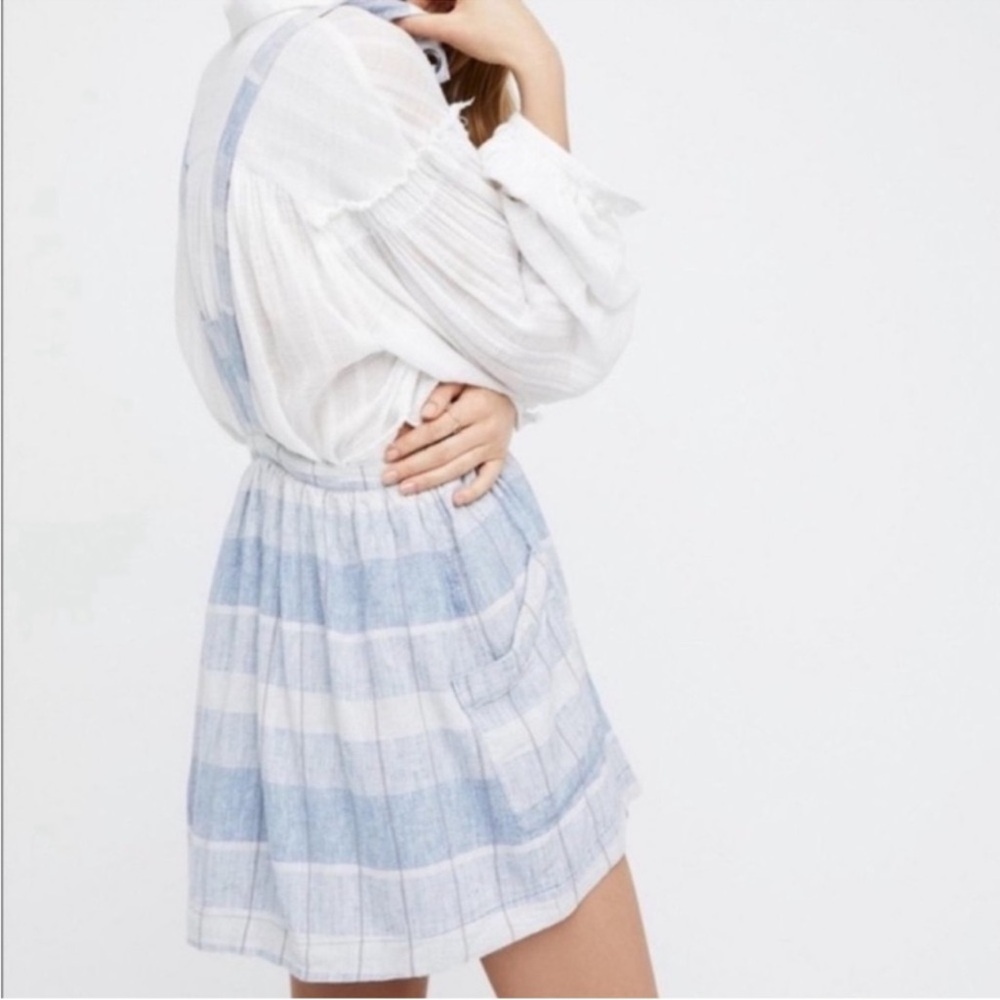Free People Plaid Breeze Suspender Skirt Dress